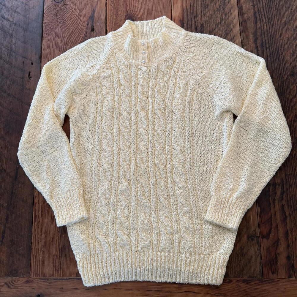Vintage Jennifer Moore butter yellow knit sweater
